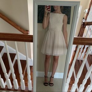 Homecoming Nude Lace Fit and Flare Dress